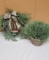 Artificial Wreath w/ Bells & Artificial Grass in Clay Pot