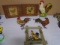6pc Group of Assorted Chicken Wall Décor