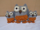 Weighted Bottom Cloth Owl Family Décor