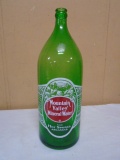 Vintage Green Glass Mountain Valley Mineral Water Bottle