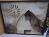 Framed Barn & Windmill Wall Art