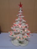 Vintage White Lighted Ceramic Christmas Tree