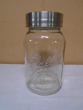 Large Ball Mason Glass Jar w/ Metal Lid