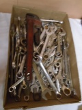 Large Group of Wrenches/ Adjustable Wrenches & Pipe Wrench