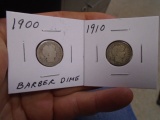 1900 & 1910 Silver Barber Dimes