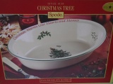 Spode Christmas Tree Oveal Rim Dish w/ Sentiment