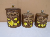 3pc Vintage Ceramic Canister Set