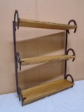 Iron & Wood 3 Shelf Horseshoe Wall Shelf