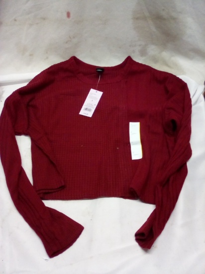 Wild Fable Small Long Sleeve Red Crop Sweater.