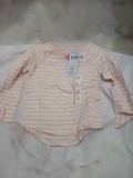 Cat & Jack Light Pink & Cream Striped Long Sleeve Shirt. 3T