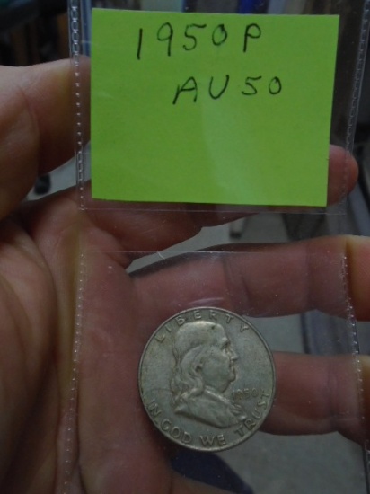 1950 P Mint Silver Franklin Half Dollar