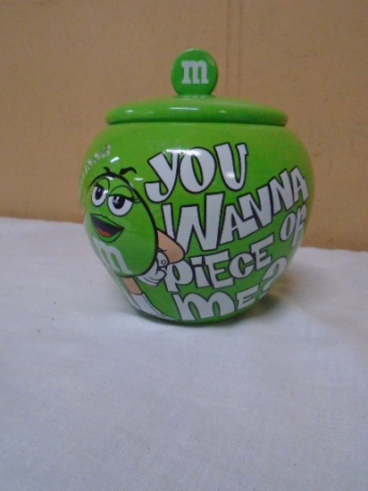 Green M&M Candy Jar