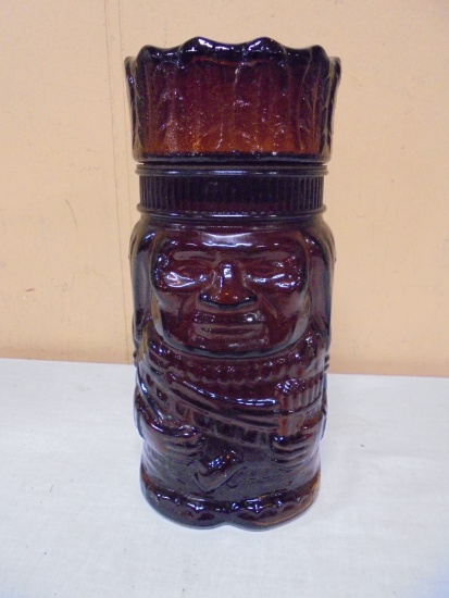 Vintage Glass Indian Covered Jar