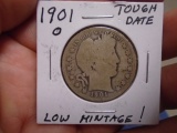 1901 O Mint Silver Barber Half Dollar