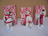 Group of 3 Coca-Cola Bear Figurines