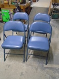 Set of 4 Padded Steel Folding Chairs