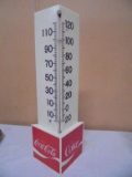 Vintage Coca-Cola Advertisement w/ Glass Thermometer