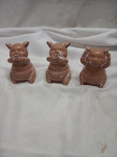 Three Little Pigs Figurines 5” Tall Each