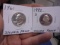 1961 & 1962 S Mint Silver Proof Washington Quarters