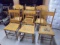 Set of 6 Oak Cane Bottom Chairs