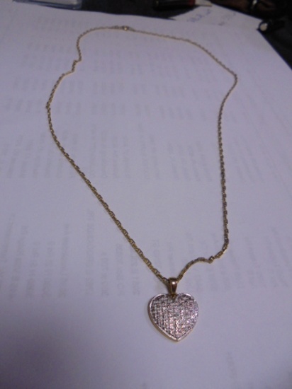 20" Sterling Silver Necklace w/ Heart Pendant