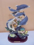 Dolphin & Tropical Fish Statue