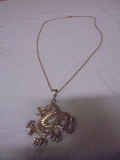 22in Sterling Silver Necklace & Dragon Pendant