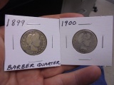 1899 & 1900 Silver Barber Quarters