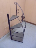 Iron & Wood Spiral Staircase Plant Stand