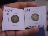 1914 D Mint & 1914 Silver Barber Dimes