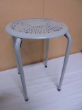 Round Gray Metal Plant Stand