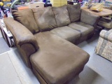 Chocolate Brown Microfiber Sofa w/ Chaise