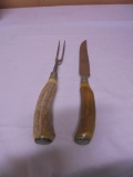 Vintage Tru Edge Ontario Knife CO Bone Handled Carving Set