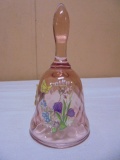 Fenton Handpainted Pink Art Glass Bell