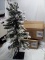 3ft Snow Flocked Artificial Christmas Tree, 50 Warm White lights – works