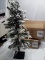 3ft Snow Flocked Artificial Christmas Tree, 50 Warm White lights- works