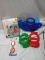 sand toys, sand diggers, Mickey Mouse swim vest and goggles