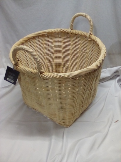 Studio McGee Handcrafted Rattan Basket 17” H x 18” Diameter with tags