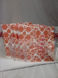 Lot of 5 Orange and White Floral Print Plastic Style Folders