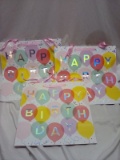 Spritz Happy Birthday Gift Bags. 15” x 15” x 8”. Qty 3.