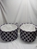 Decorative Multipurpose Cloth Baskets. Qty 2. 16” D x 11” H