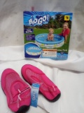 H2o Go! Coral Kids Pool & Girls Water Shoes Size: 11/12