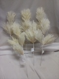 7Pc Lot of White Fluff Decorative Picks- Tags Say $3 Each