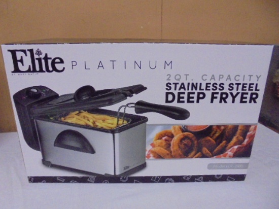 Elite Platinum 2qt Capacity Stainless Steel Deep Fryer
