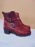 Brand New Pair of Ladies Paul Green Red Leather Boots