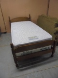 Twin Size Bed Complete w/ All White Wolf Ortho Mattress
