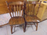 2 Matching Solid Wood Dining Chairs