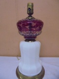 Beautiful Vintage Cut Glass Table Lamp