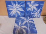3pc Set of Palm Tree Canvas Wall Art
