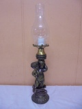 Vintage Meatl Cherub Lamp